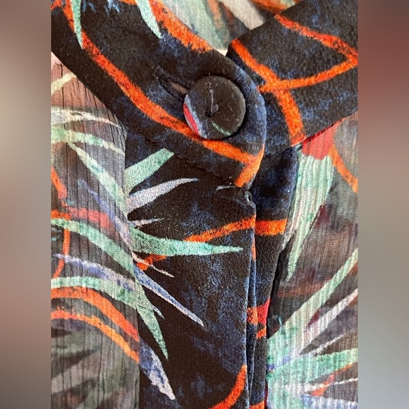 Saloni Tasha 100% Silk Tiered Navy and Red Printed Mini Dress - Picture 5 of 10